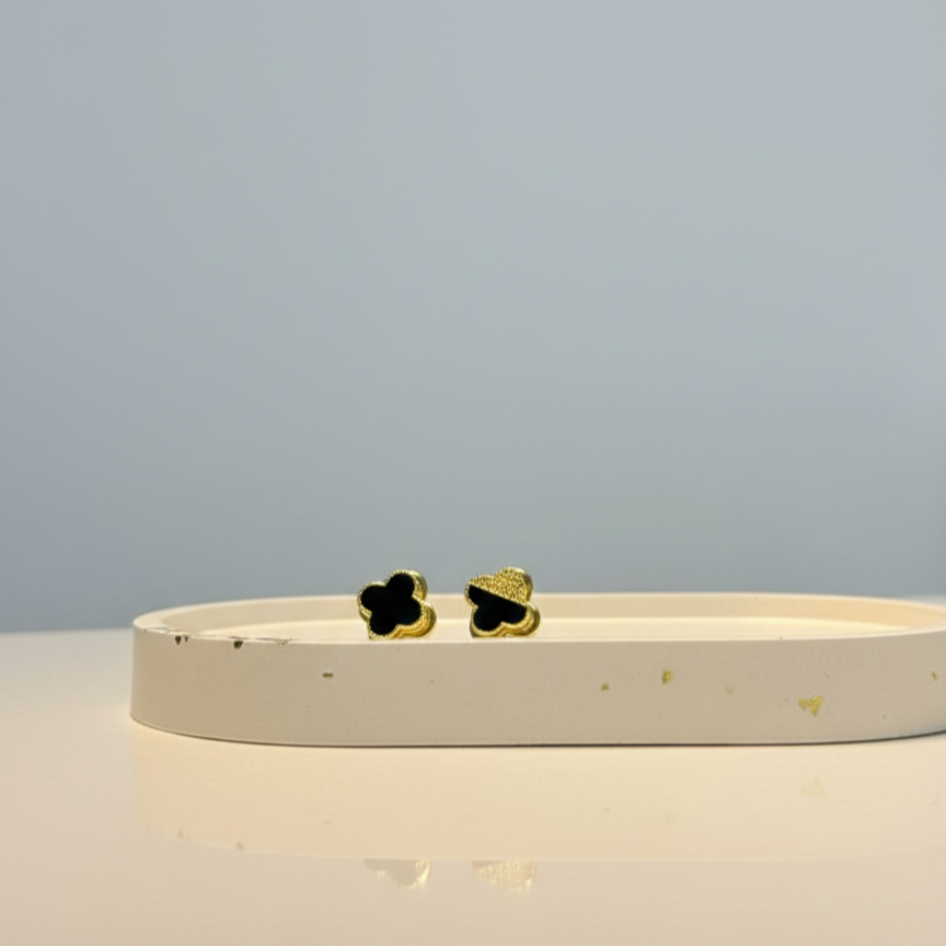 Pendientes Trébol Negro