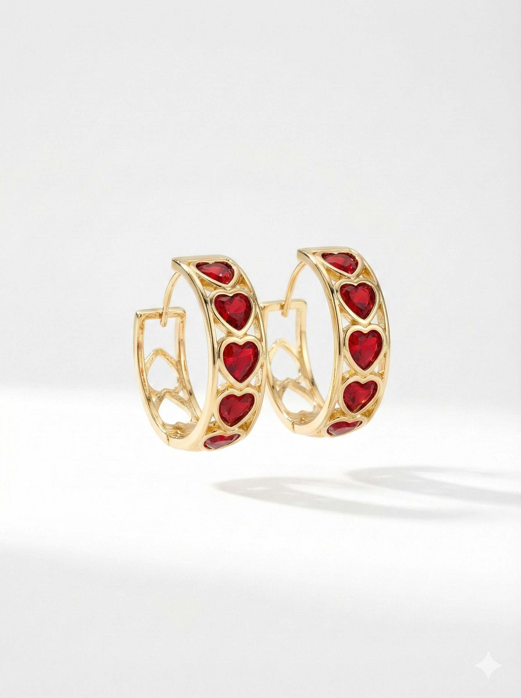 Aros Corazones Rojos